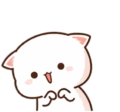 White Cat With Pink Ear Sticker
