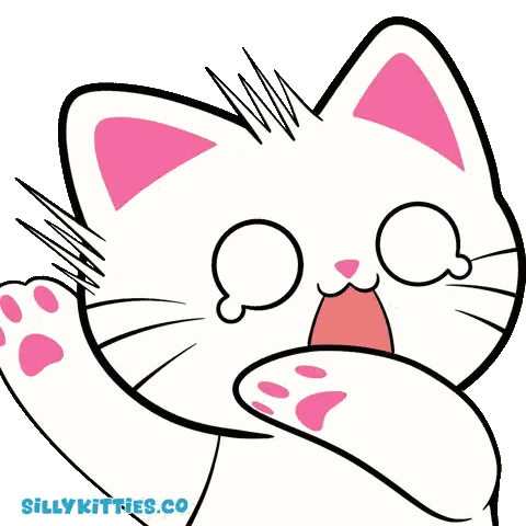 White Cat With Pink Ears And Tongue Sticker
