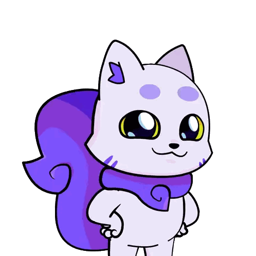 White Cat With Purple Spots Sticker