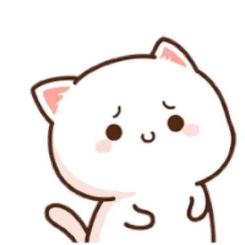 White Cat With Sad Face Sticker