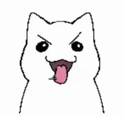 White Cat With Tongue Out GIF