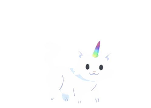 White Cat With Unicorn Horn Yay Sticker