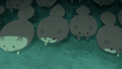 White Cats Lined Up GIF