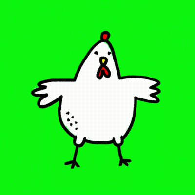 White Chicken On Green Screen GIF