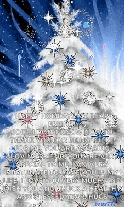 White Christmas Tree With Snowflakes GIF