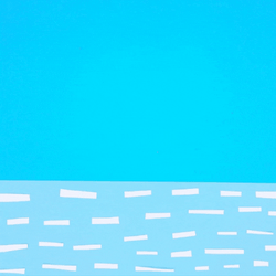 White Circle Boing Blue Background GIF