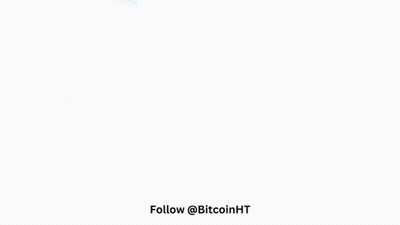 White Circle Saying Follow @Bitcoinht GIF