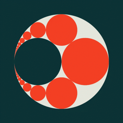 White Circle With Red Circles GIF