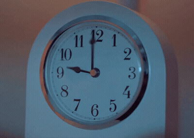 White Clock Hands At 11 12 1 GIF