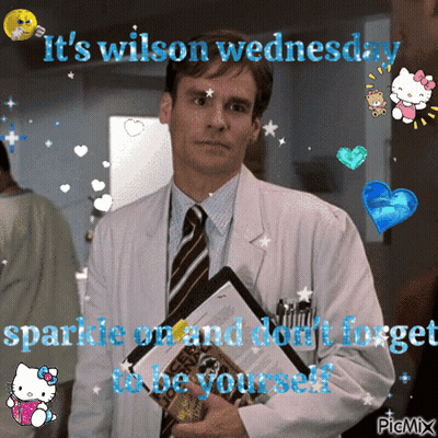 White Coat Tie Man It's Wilson Wednesday Book GIF
