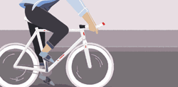 White Cycle Rushing Animation GIF