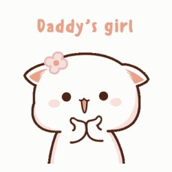 White Daddy's Girl Kawaii Cat GIF