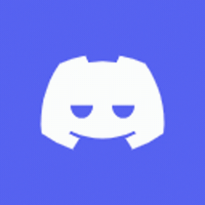 White Discord Logo On Blue Background With Star GIF