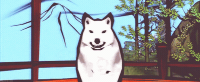 White Dog Smiling GIF