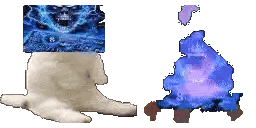 White Dog With Blue Lightning Bolt Sticker