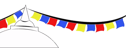 White Dome With Colorful Flags Sticker