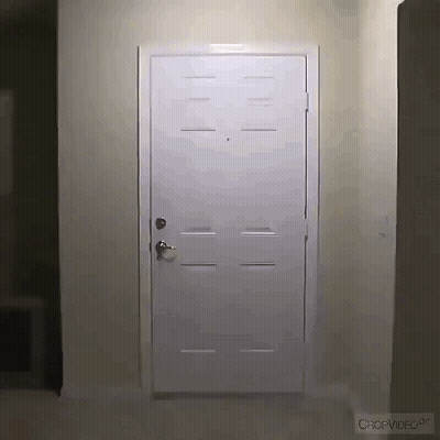 White Door In Hallway With Cropvideo GIF