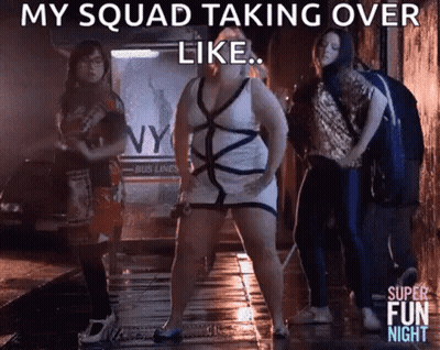 White Dress Woman Dancing Wet Street With Women GIF