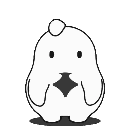 White Duck With Black Diamond In Mouth Sticker