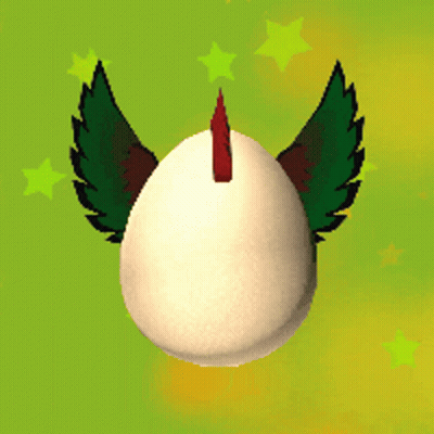 White Egg With Brown Wings On Yellow Background GIF