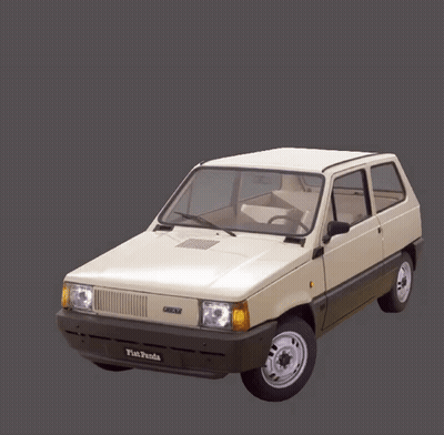White Fiat Panda GIF