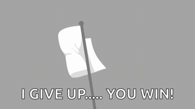 White Flag Saying I Give Up You Win GIF