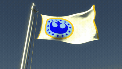 White Flag With Blue Circle And Star GIF
