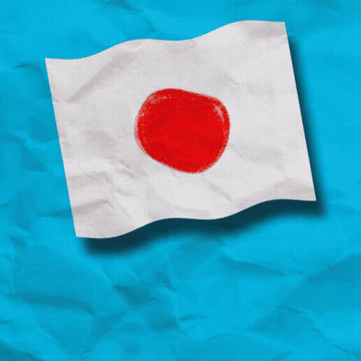 White Flag With Red Circle GIF