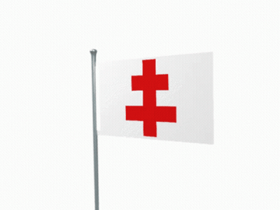 White Flag With Red Cross GIF