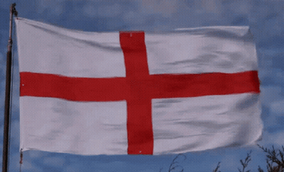 White Flag With Red Cross Waving GIF