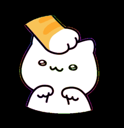 White Fluffy Cat Head Pat GIF