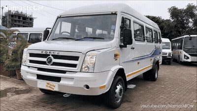 White Force Van Parked On Brick Road GIF