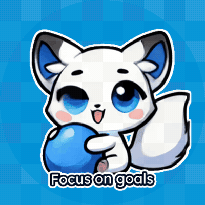 White Fox Holding Blue Ball Focus On Goals GIF