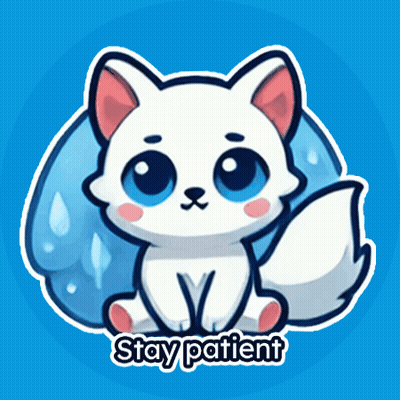 White Fox Saying Stay Patient GIF