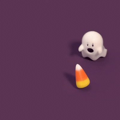 White Ghost And Candy Corn GIF