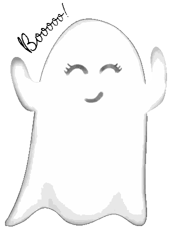 White Ghost Smiling Boo Sticker