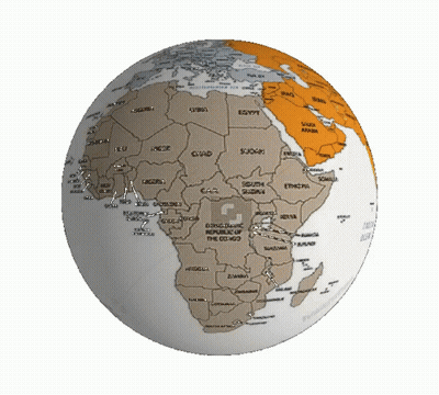 White Globe With Brazil In Green GIF