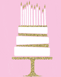 White Gold Three Tier Cake Happy Birthday Wishes GIF