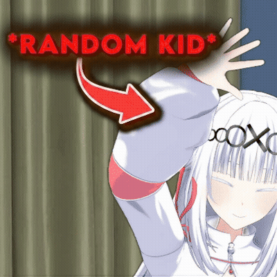 White Hair Girl And Random Kid Sign GIF