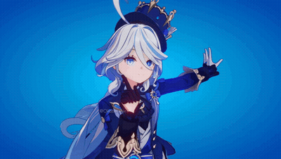 White Hair Girl Blue Dress Hat GIF