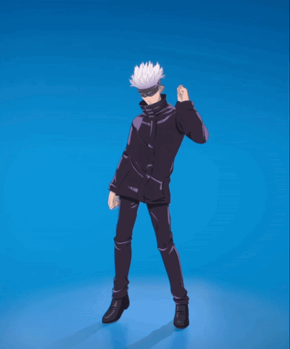 White Hair Sunglasses Character Standing On One Leg GIF