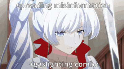 White Haired Anime Girl Spreading Misinformation GIF