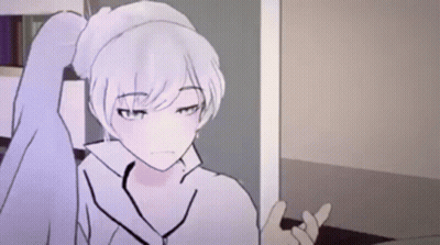 White Haired Anime Girl With Ponytail Standing in Room