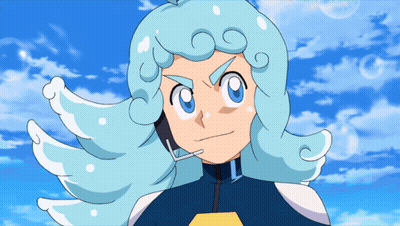 White-Haired Blue-Eyed Cartoon Character Looking At Camera GIF