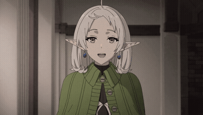 White-Haired Elf-Eared Girl In Green Jacket GIF