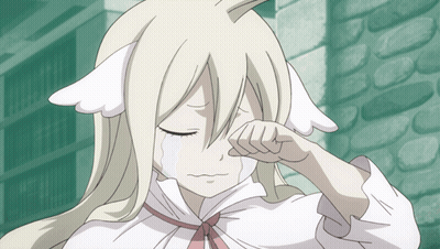 White-Haired Girl Crying Eyes Closed GIF