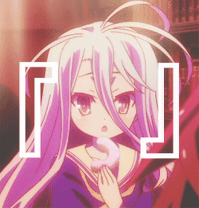 White-Haired Girl Holding Pink Donut GIF