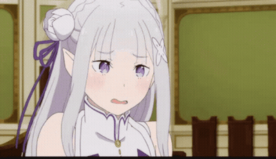 White-Haired Purple-Eyed Girl With X In Hair GIF