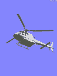 White Helicopter Immobile Propeller Spinning GIF