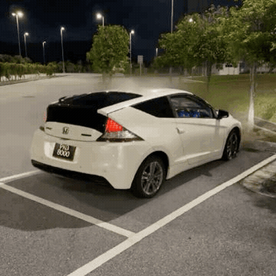 White Honda CR-Z Parked GIF